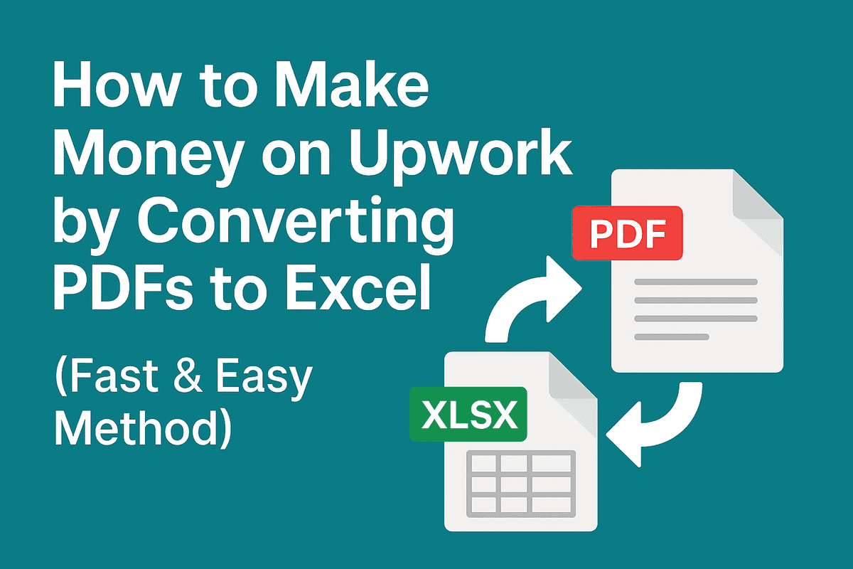 Make money on Upwork converting PDFs to Excel